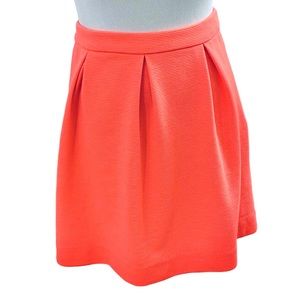 MADEWELL Neon Orange Coral Pleated Bistro Ribbed Texture Skirt